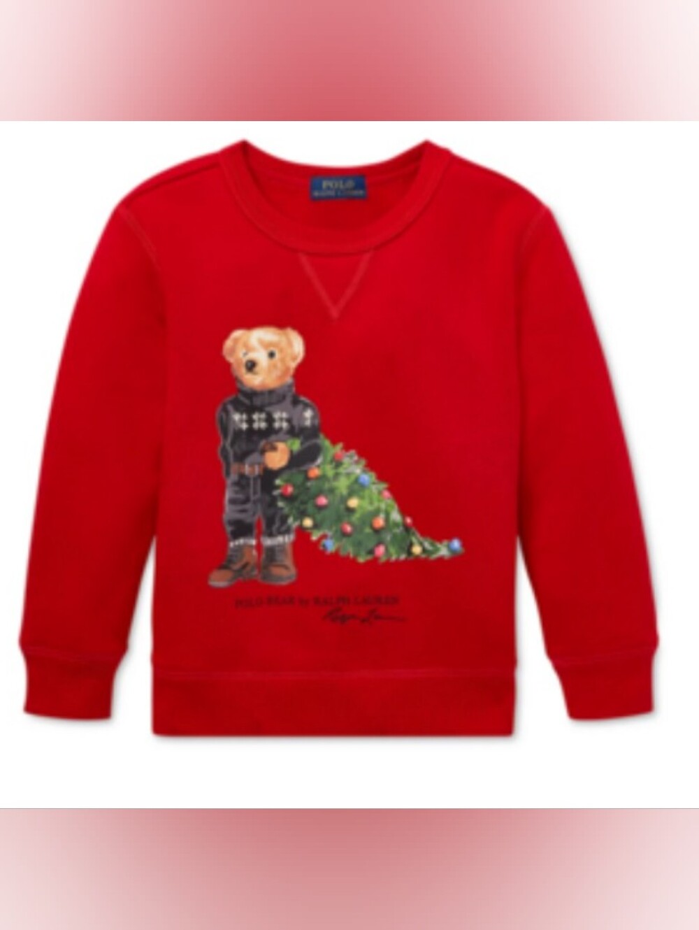 Polo Ralph Lauren Polo Bear Christmas Tree Fleece Sweatshirt Christmas Tree